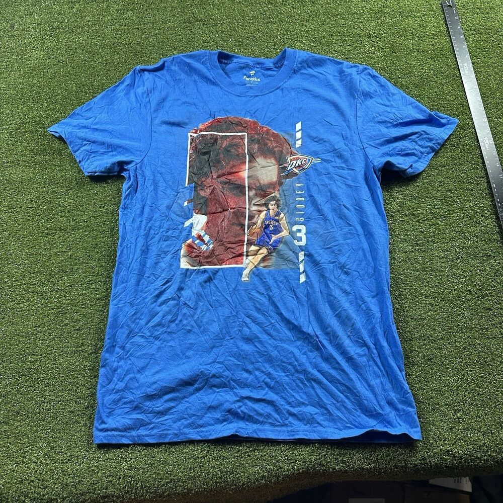 Oklahoma City Thunder Josh Giddey #3 Fanatics Men's Large Blue T-Shirt NWOT